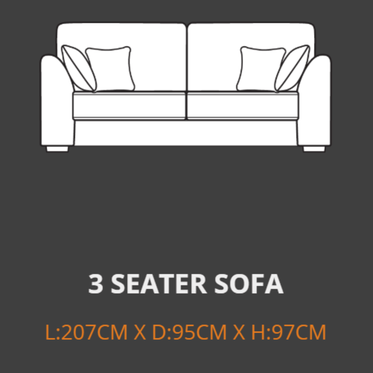 Your Home Furniture of Newark 3 Seater Sofa Lebus Grantley 3 Seater Sofa