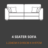 Your Home Furniture of Newark 4 Seater Sofa Lebus Grantley 4 Seater Sofa
