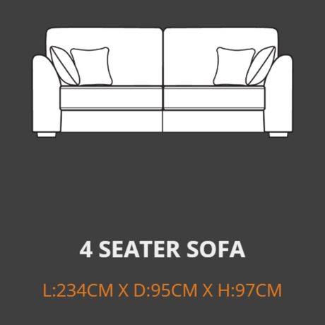 Your Home Furniture of Newark 4 Seater Sofa Lebus Grantley 4 Seater Sofa