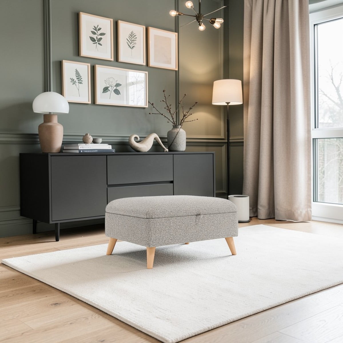 Your Home Furniture of Newark Foot Stool Lebus Grantley Storage Footstool