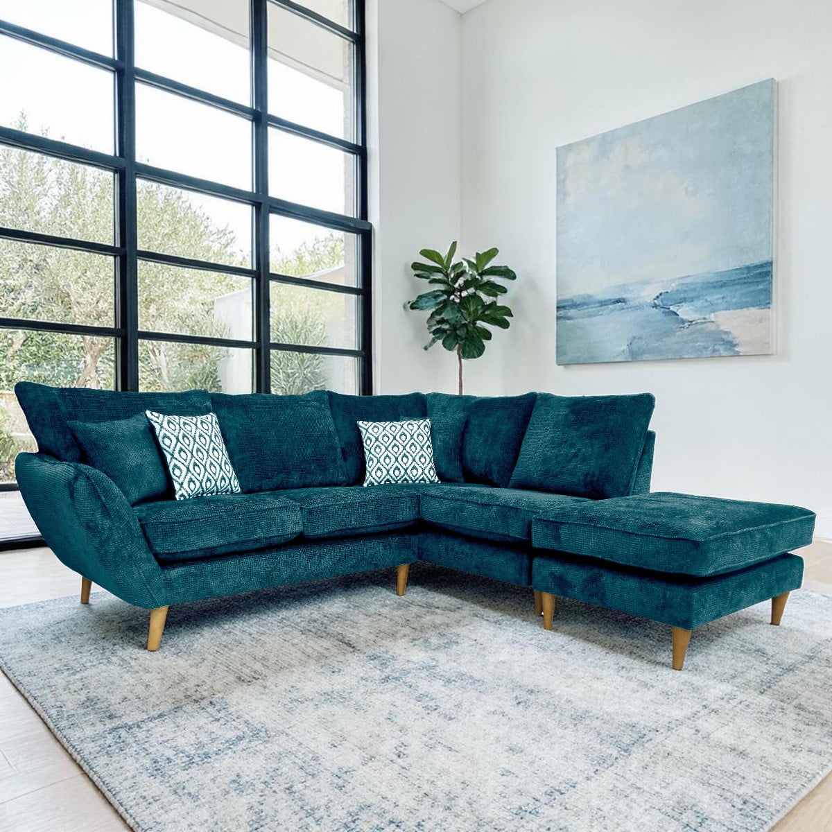 Lebus Corner Sofa Lebus Perth Right Hand Facing Corner Sofa with Footstool