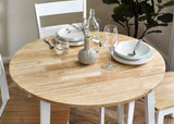 Julian Bowen Dining Tables Linwood Round Drop Leaf Table - Natural Top