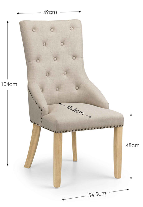 Julian Bowen Dining Chairs Loire Button Back Chairs - Sold in pairs