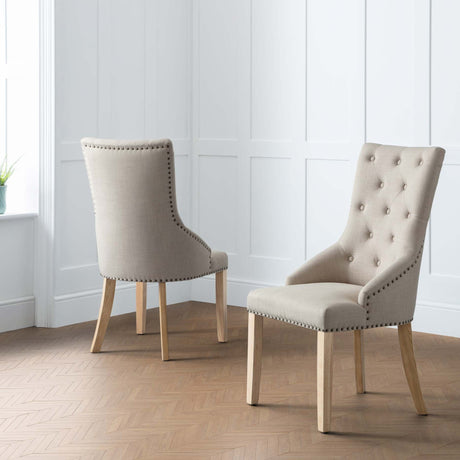 Julian Bowen Dining Chairs Loire Button Back Chairs - Sold in pairs
