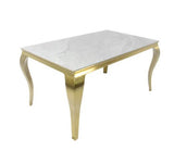 AWST Dining Table Louis Gold 1.5m Marble Dining Table