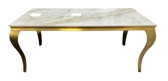 AWST Dining Table Louis Gold 1.5m Marble Dining Table