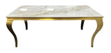 AWST Dining Table Louis Gold 1.5m Marble Dining Table