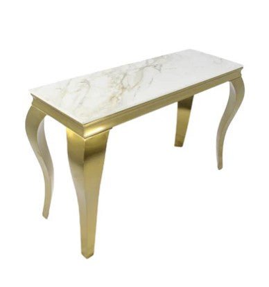 AWST Console Table Louis Gold Marble Console Table