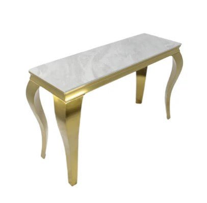 AWST Console Table Louis Gold Marble Console Table