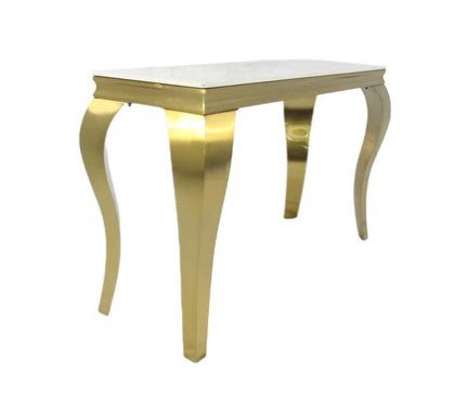 AWST Console Table Louis Gold Marble Console Table