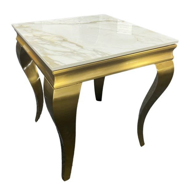 AWST Lamp Table Louis Gold Marble Lamp Table