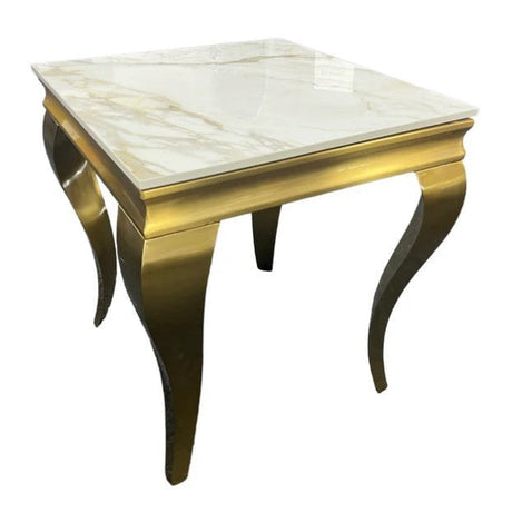 AWST Lamp Table Louis Gold Marble Lamp Table