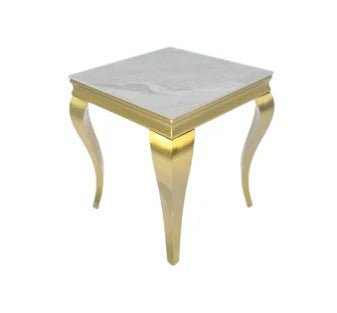 AWST Lamp Table Louis Gold Marble Lamp Table