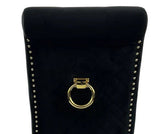 AWST Dining Chairs Lucie Black Knocker Back Fabric Dining Chair