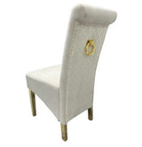 AWST Dining Chairs Lucie Cream Knocker Back Fabric Dining Chair
