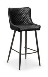 Julian Bowen Bar Stools Luxe Faux Leather Barstool - Black