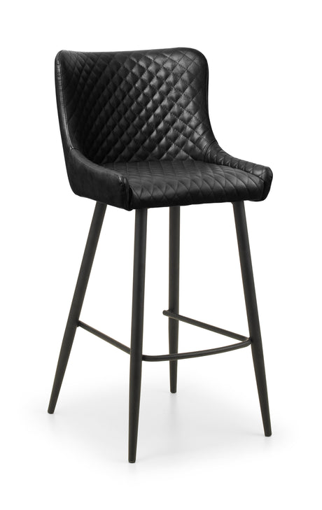 Julian Bowen Bar Stools Luxe Faux Leather Barstool - Black