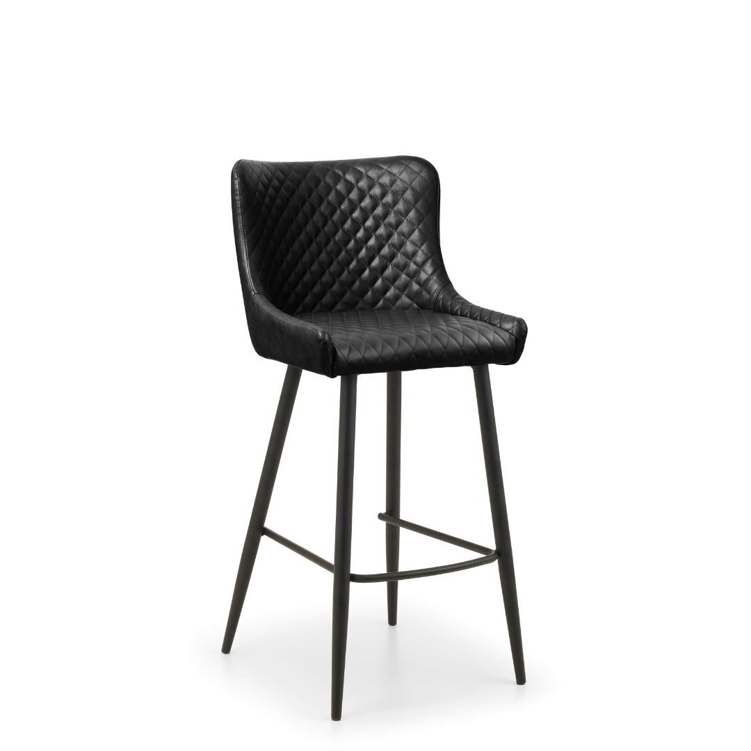 Julian Bowen Bar Stools Luxe Faux Leather Barstool - Black