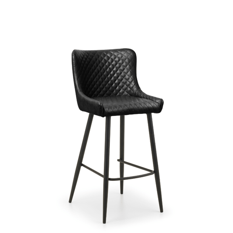 Julian Bowen Bar Stools Luxe Faux Leather Barstool - Black