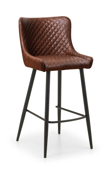 Julian Bowen Bar Stools Luxe Faux Leather Barstool - Brown