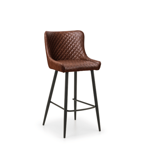 Julian Bowen Bar Stools Luxe Faux Leather Barstool - Brown