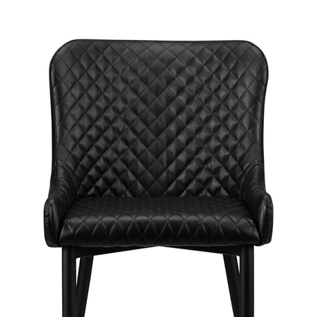 Julian Bowen Dining Chairs Luxe Faux Leather Dining Chairs Black - Sold in pairs