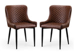 Julian Bowen Dining Chairs Luxe Faux Leather Dining Chairs Brown - Sold in pairs
