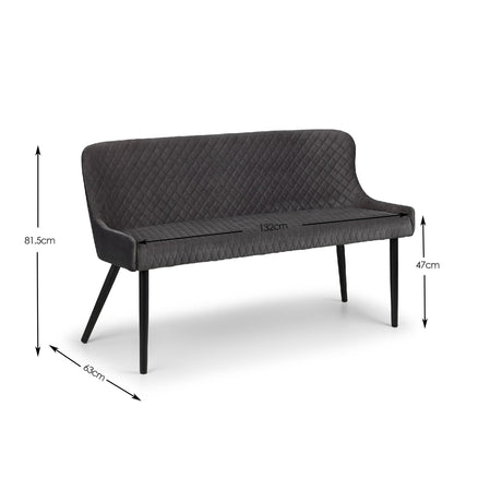 Julian Bowen Benches Luxe High Back Bench - Grey