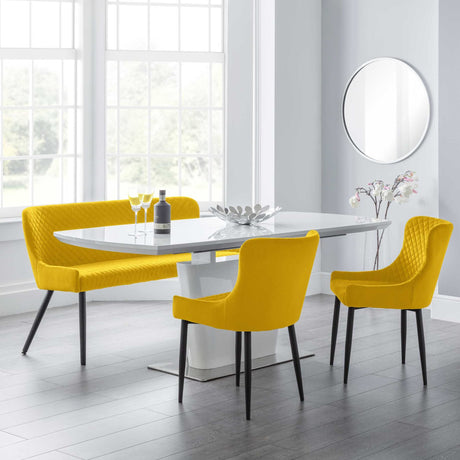 Julian Bowen Benches Luxe High Back Bench - Mustard
