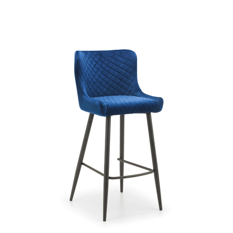 Julian Bowen Bar Stools Luxe Velvet Bar Stool - Blue