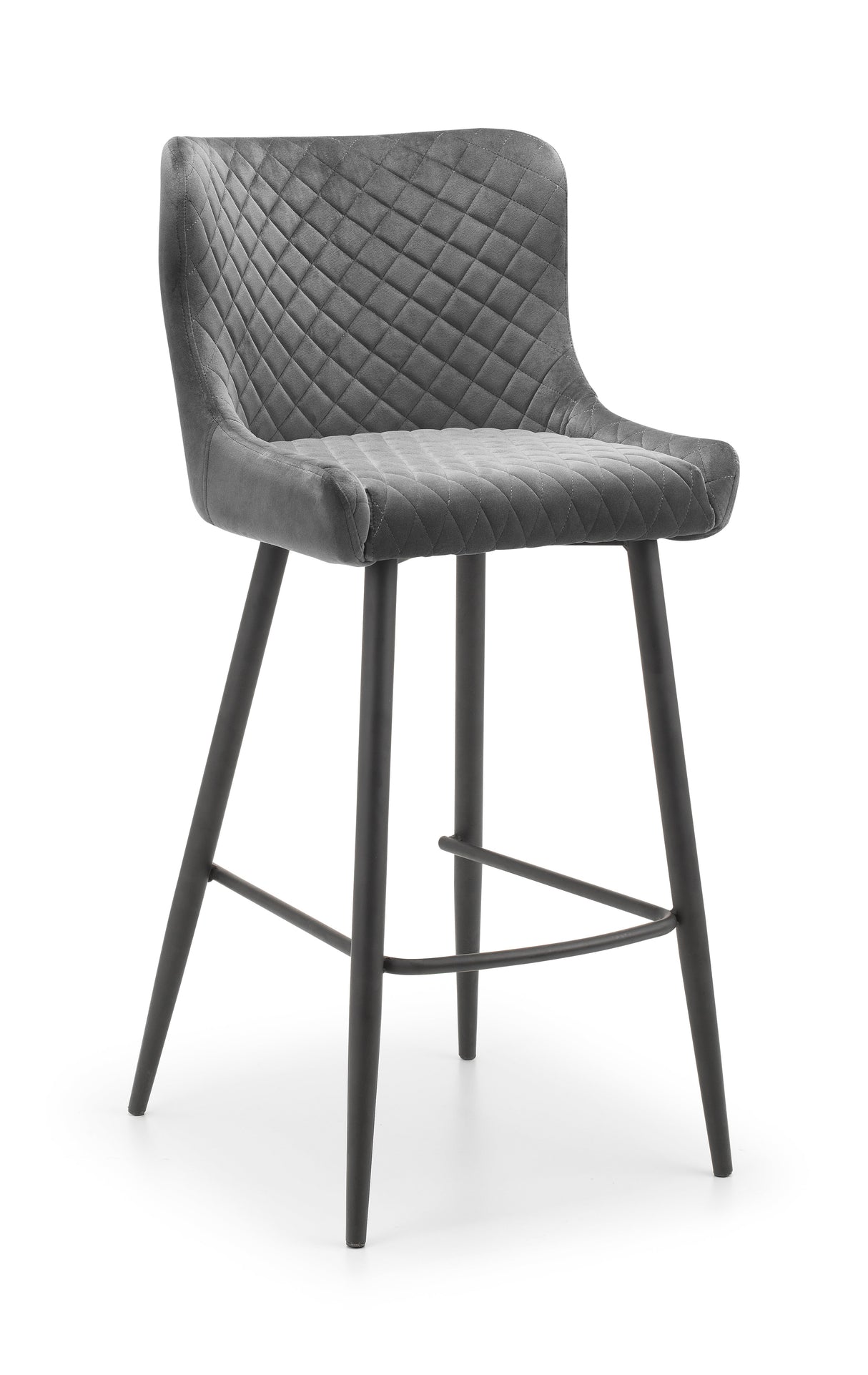 Julian Bowen Bar Stools Luxe Velvet Bar Stool - Grey