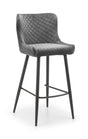 Julian Bowen Bar Stools Luxe Velvet Bar Stool - Grey