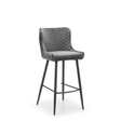 Julian Bowen Bar Stools Luxe Velvet Bar Stool - Grey