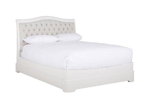 Vida Living Bed Mabel Bed Bone with Upholstered Headboard (Double - 4'6)