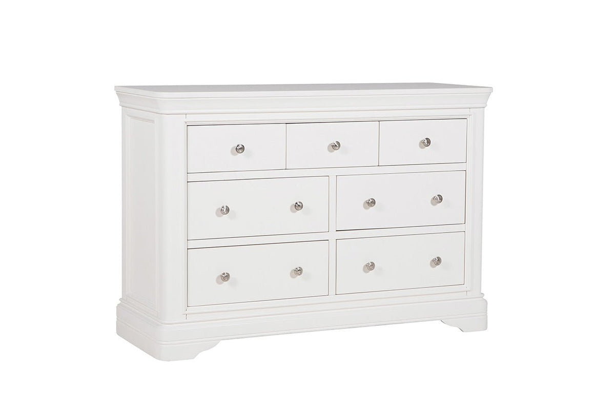 Mabel Bone White Dressing Chest of 7 Drawers - Your Home Furniture
