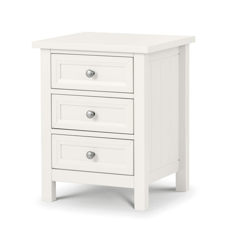 Julian Bowen Bedside Maine 3 Drawer Bedside - Surf White