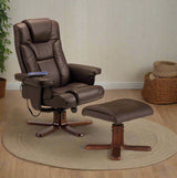Julian Bowen Recliners Malmo Massage Recliner & Stool Brown