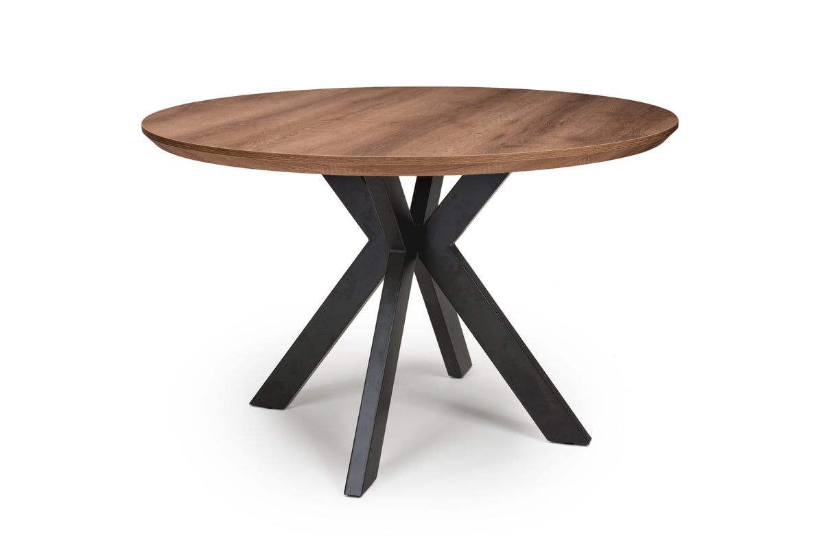 Furniture Link Dining Table Light Walnut Manhattan 1200mm Round Dining Table