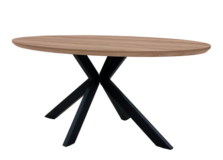 Furniture Link Dining Table Light Walnut Manhattan 1800mm Oval Dining Table