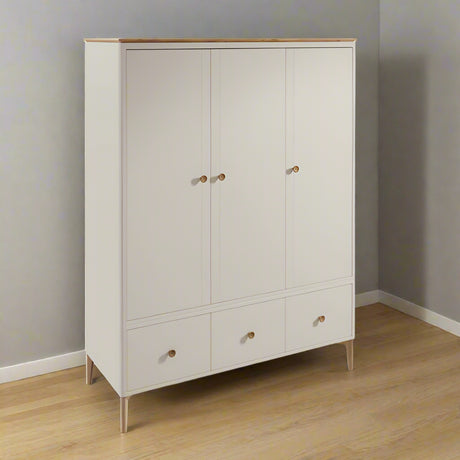 Vida Living Wardrobe Marlow Taupe 3 Door Wardrobe