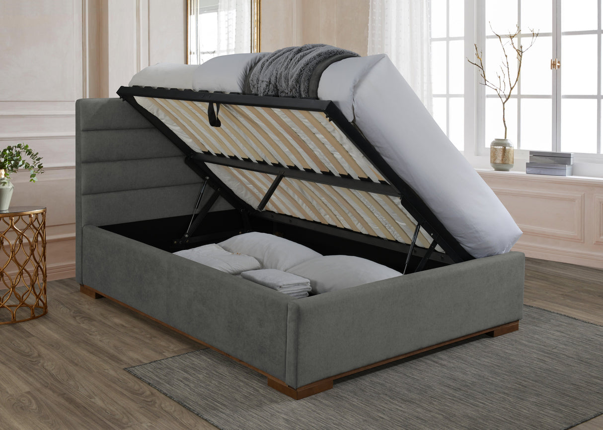 Time Living Bed Frame Double 135cm / Light Grey Mayfair Ottoman Fabric Bed Frame