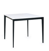 Julian Bowen Dining Tables Miami Square Stone Top Dining Table - White Marble