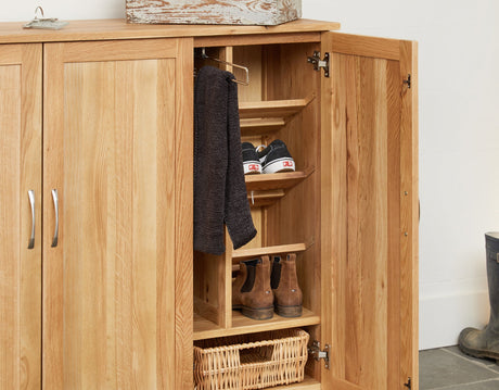 Baumhaus Shoe Cupboard Mobel Oak Extra Large Shoe Cupboard