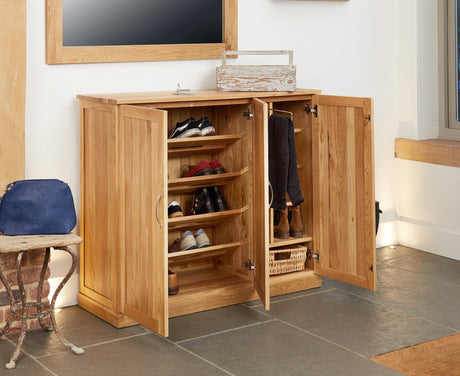 Baumhaus Shoe Cupboard Mobel Oak Extra Large Shoe Cupboard