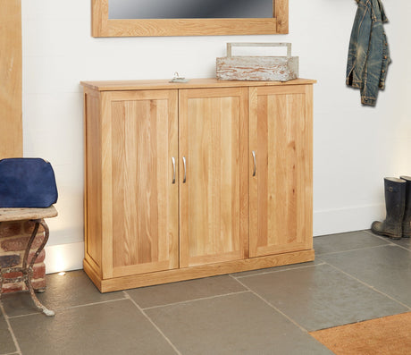 Baumhaus Shoe Cupboard Mobel Oak Extra Large Shoe Cupboard