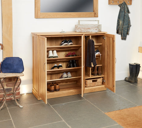 Baumhaus Shoe Cupboard Mobel Oak Extra Large Shoe Cupboard