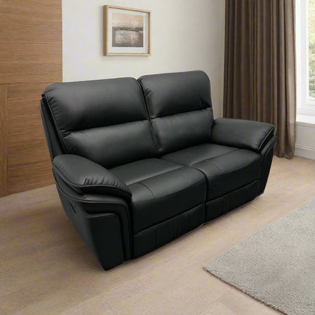 AWST 2 Seater Sofa Black Montana Manual Reclining 2 Seater Sofa