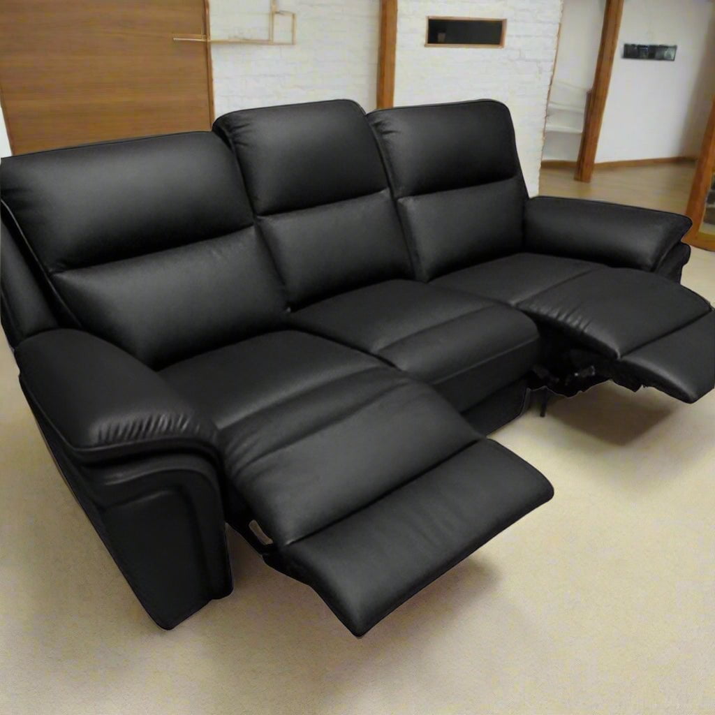 AWST 3 Seater Sofa Black Montana Manual Reclining 3 Seater Sofa