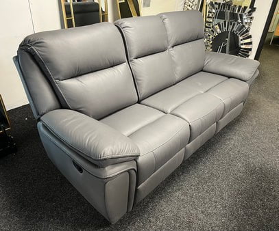 AWST 3 Seater Sofa Grey Montana Manual Reclining 3 Seater Sofa
