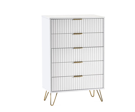 Julian Bowen Chests Murano 5 Drawer Chest - Matt White